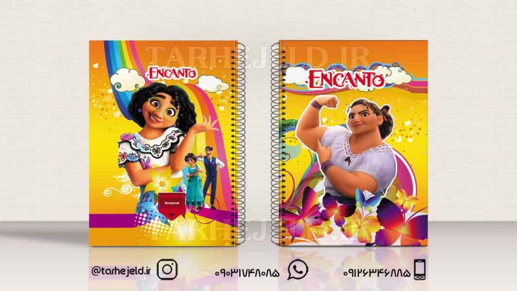 طرح لایه باز جلد دفتر دختر انکانتو کد01070