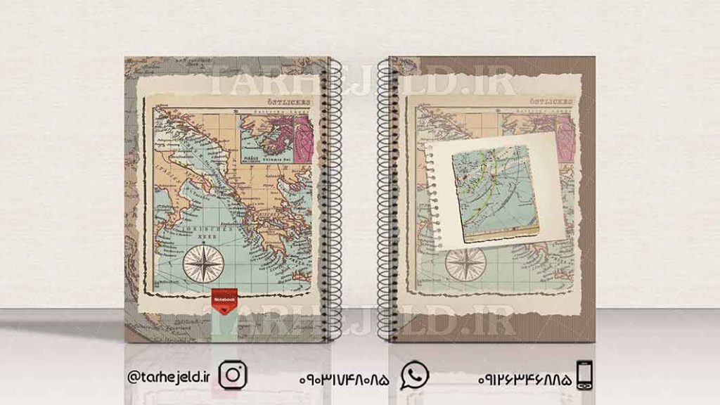 دانلود طرح لایه باز جلد دفتر کلاسیک کد01317