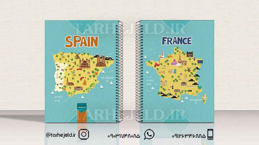 دانلود طرح لایه باز جلد دفتر کلاسیک کد01428