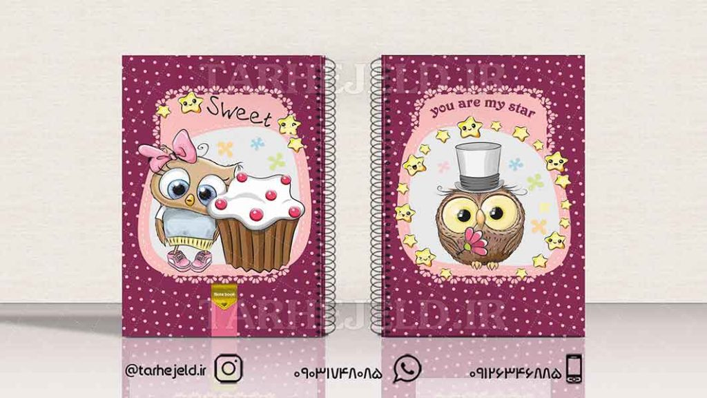 دانلود طرح لایه باز جلد دفتر فانتزی کد01445