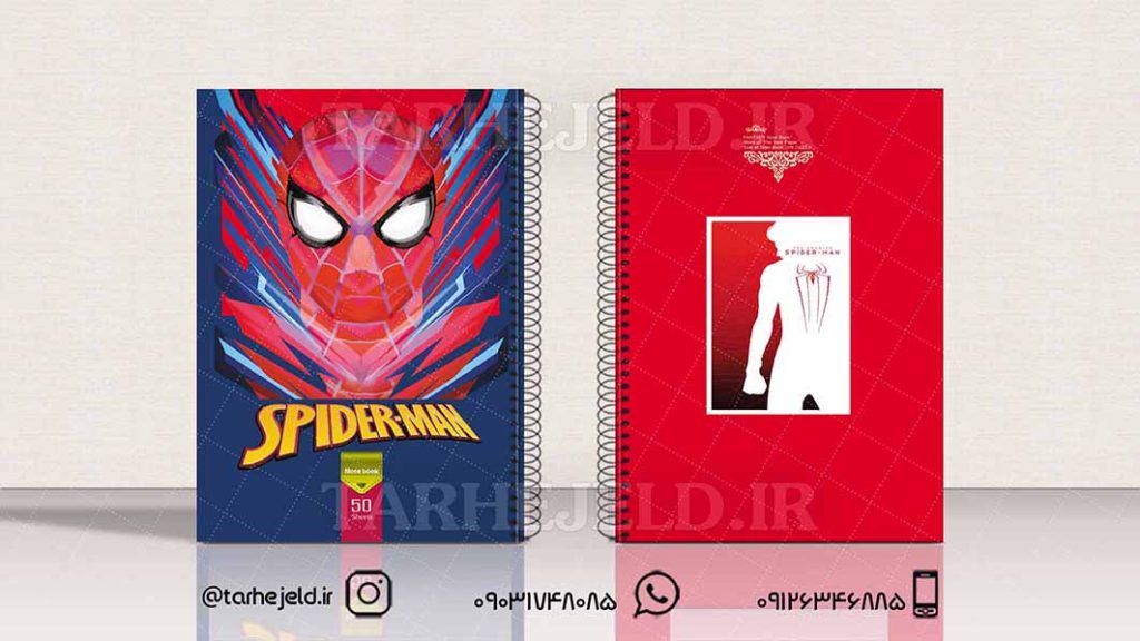 طرح لایه باز جلد دفتر مرد عنکبوتی کد01594