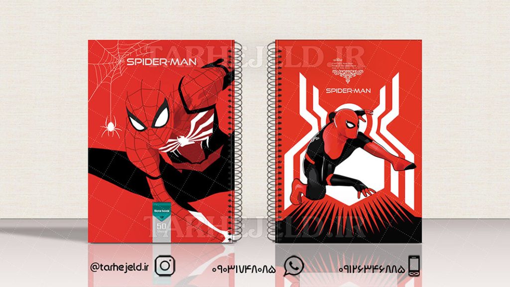 طرح لایه باز جلد دفتر مرد عنکبوتی کد01596