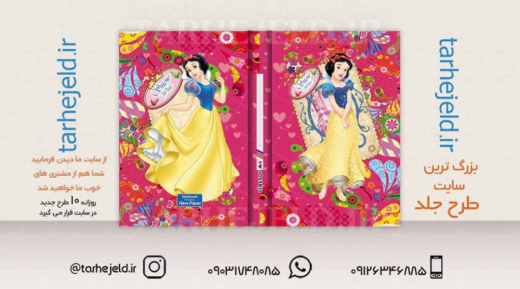 دانلود طرح لایه باز کلاسور سفید برفی کد01981