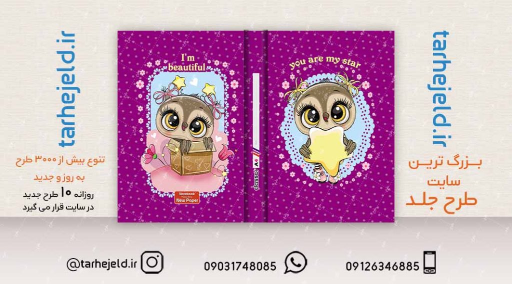 طرح لایه باز جلد کلاسور فانتزی کد02115