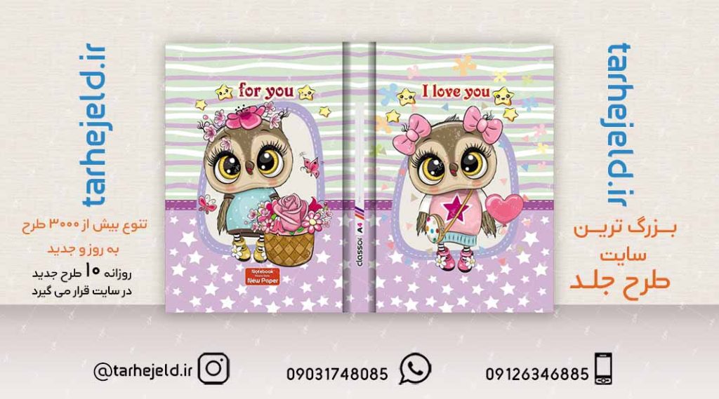 طرح لایه باز جلد کلاسور فانتزی کد02116