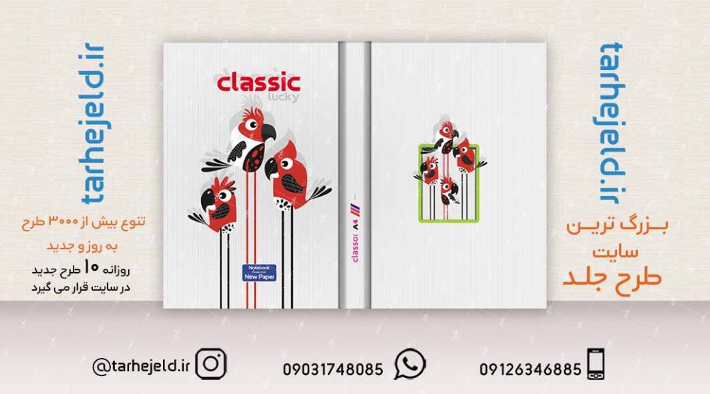 طرح لایه باز جلد کلاسور کلاسیک کد02143