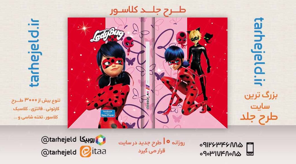 طرح لایه باز جلد کلاسور دختر کفشدوزکی کد02494