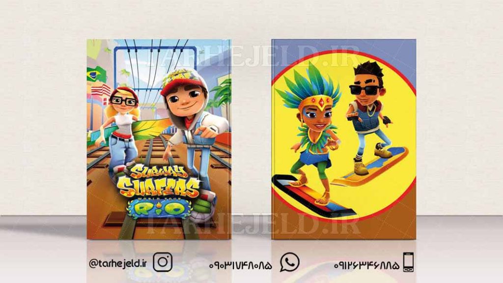طرح لایه باز جلد دفتر Subway Surfers کد038