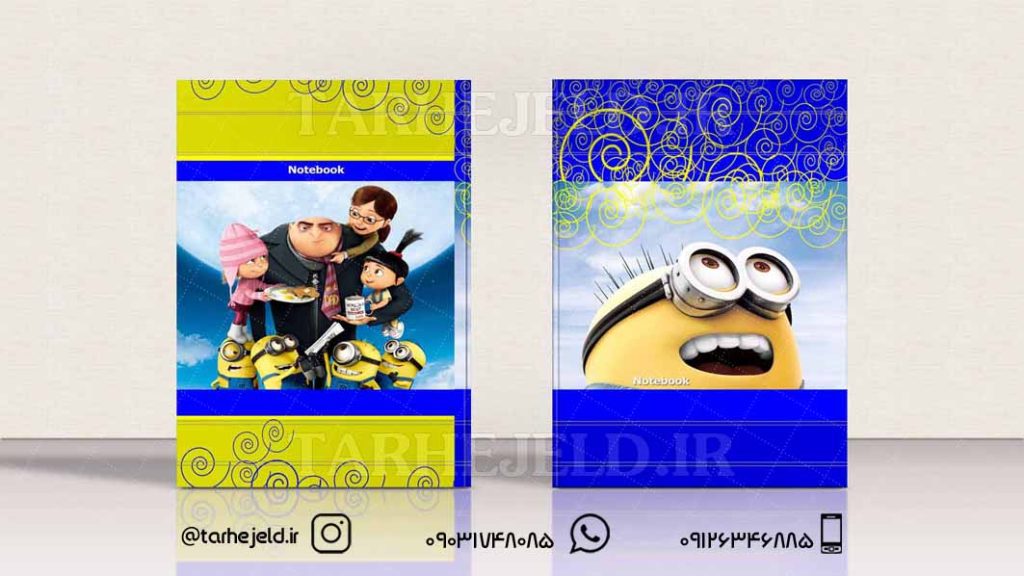 طرح لایه باز جلد دفتر مینیون ها کد056