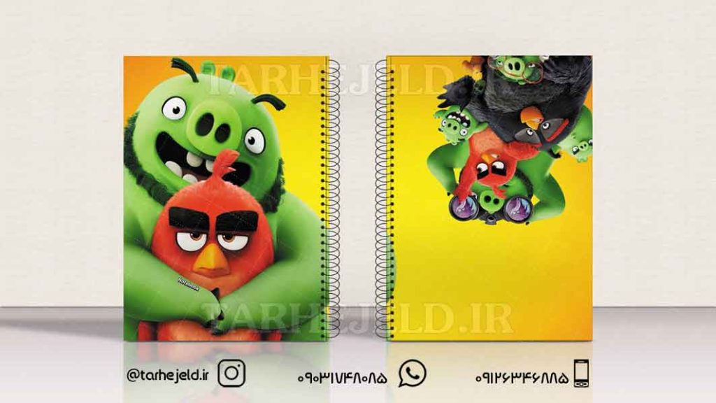 طرح لایه باز جلد دفتر پرندگان خشمگین کد0584