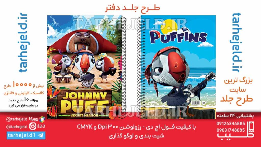 دانلود طرح لایه باز جلد دفتر جانی پاف کد06384