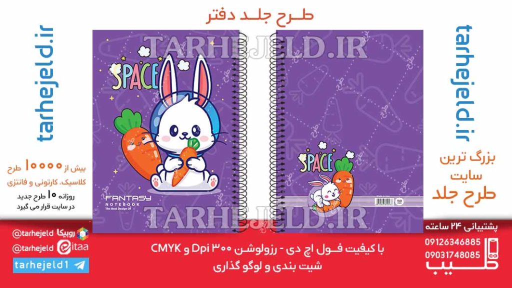 دانلود طرح لایه باز جلد دفتر فانتزی هویج کد06492