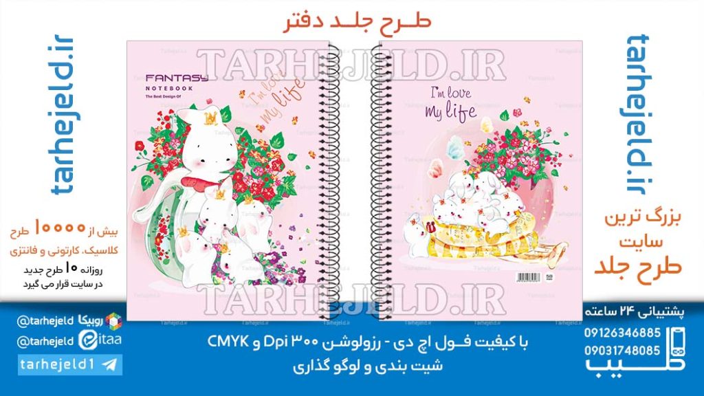 دانلود طرح لایه باز جلد دفتر فانتزی کد06641