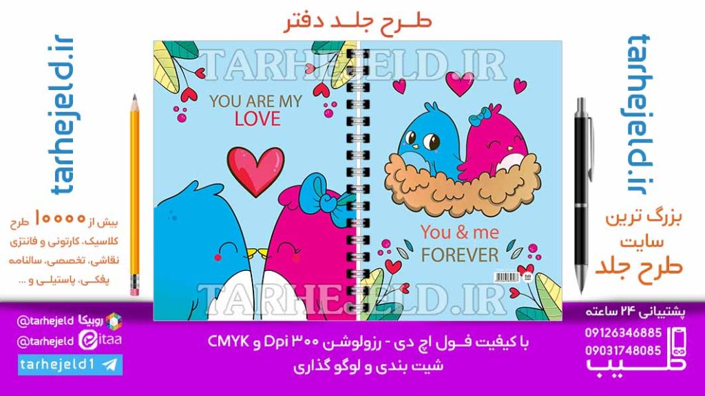 دانلود طرح لایه باز جلد دفتر فانتزی کد06959