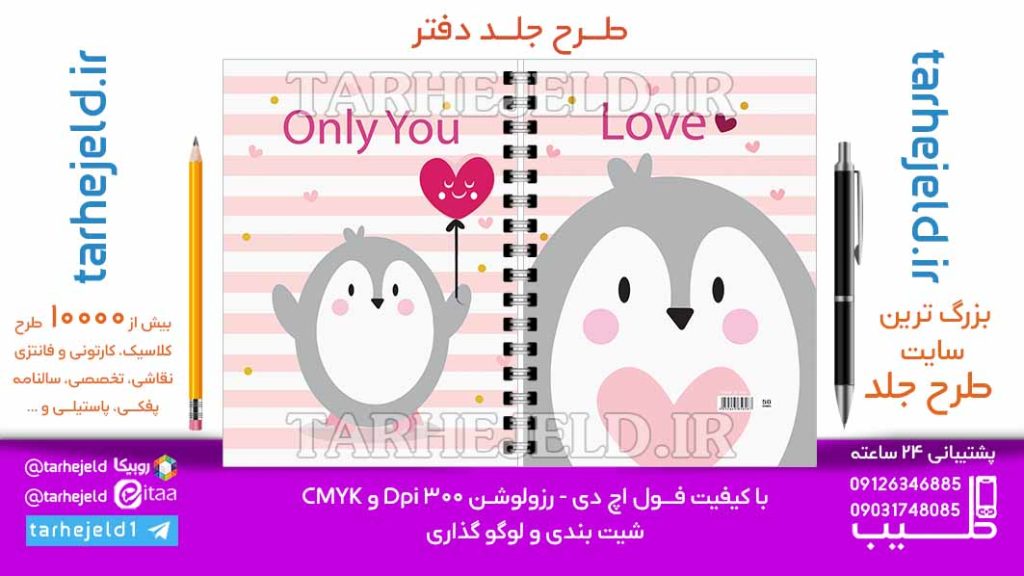 دانلود طرح لایه باز جلد دفتر فانتزی کد06960