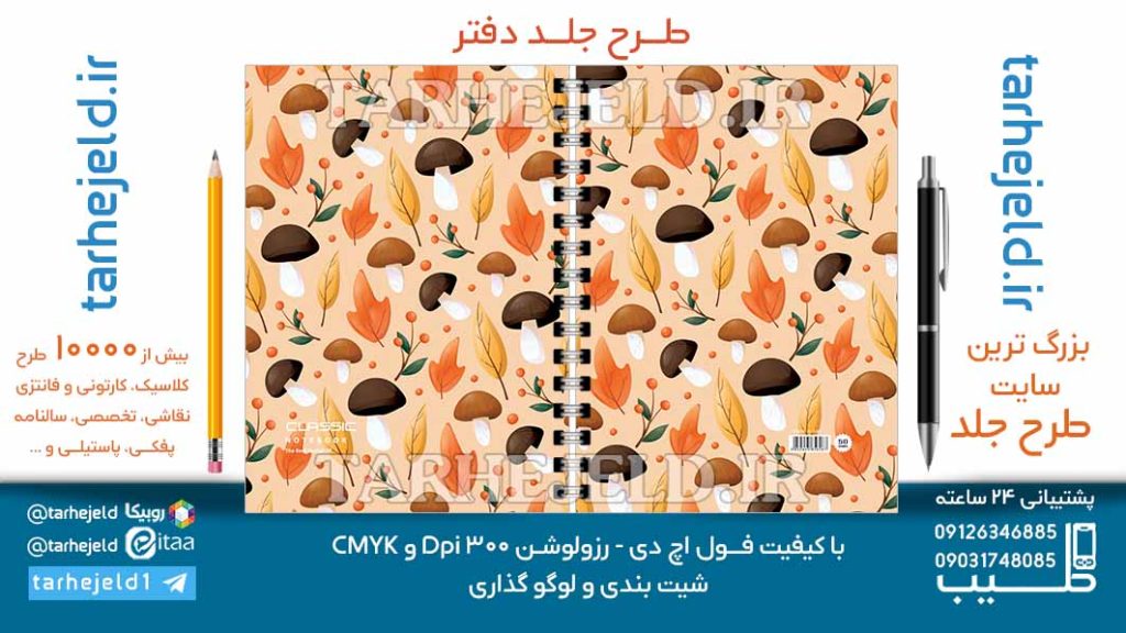 دانلود طرح لایه باز جلد دفتر کلاسیک کد06996