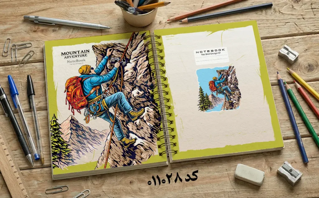 دانلود طرح لایه باز جلد دفتر مشق کلاسیک کد 011028