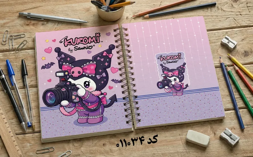 دانلود طرح لایه باز جلد دفتر مشق کرومی کد 011034