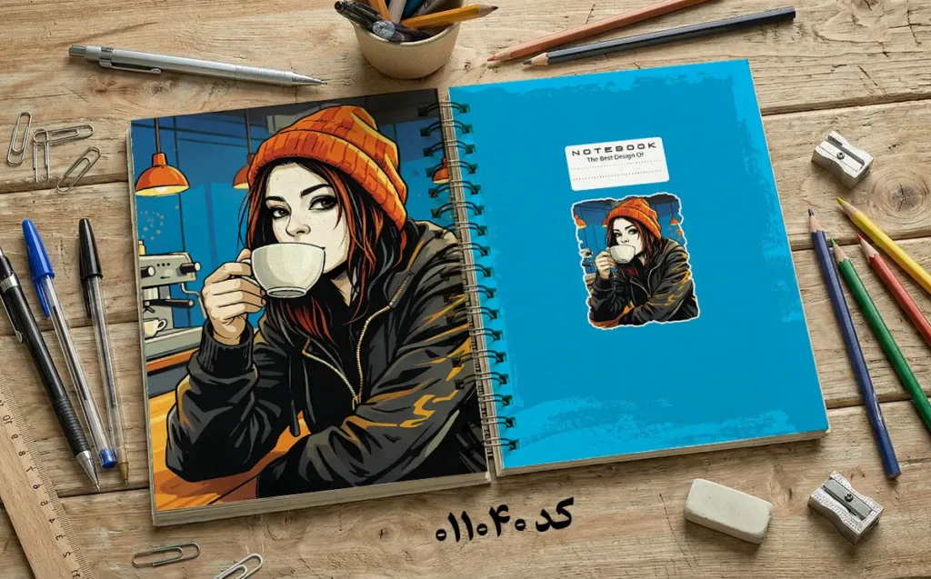 دانلود طرح لایه باز جلد دفتر مشق کلاسیک کد 011040