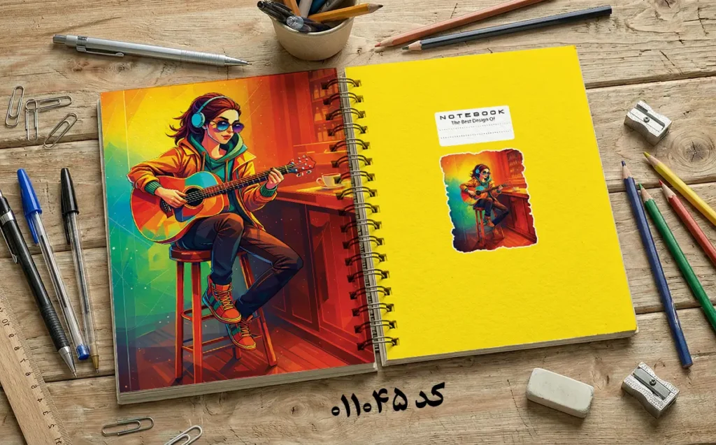 دانلود طرح لایه باز جلد دفتر مشق کلاسیک کد 011045