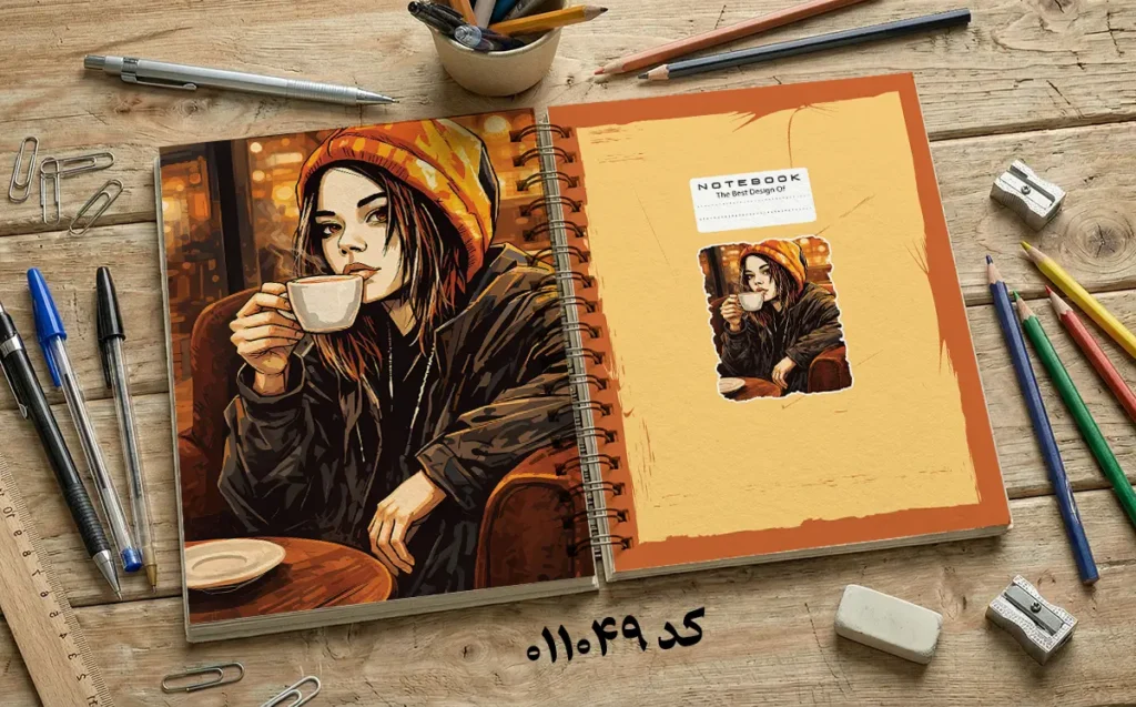 دانلود طرح لایه باز جلد دفتر مشق کلاسیک کد 011049