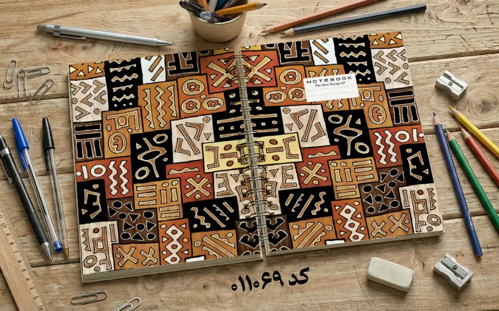 دانلود طرح لایه باز جلد دفتر مشق کلاسیک کد 011069