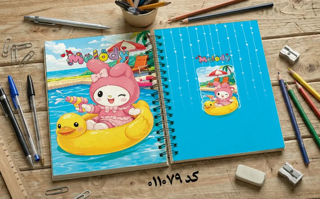 دانلود طرح لایه باز جلد دفتر مشق کرومی کد 011079