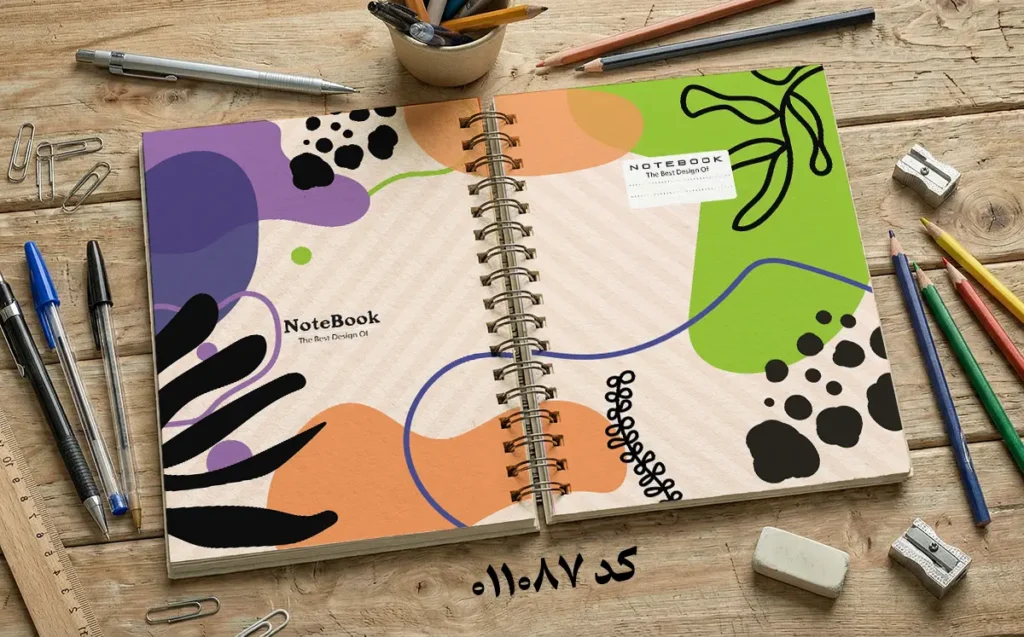 دانلود طرح لایه باز جلد دفتر مشق کلاسیک کد 011087