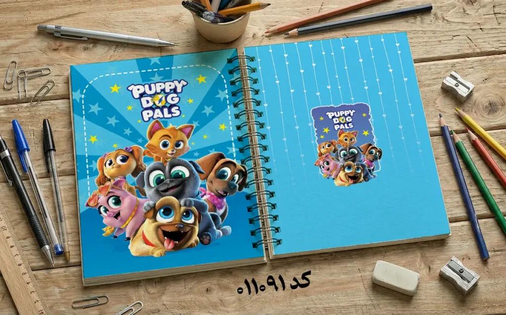 طرح لایه باز جلد دفتر مشق هاپو های ماجراجو کد 011091