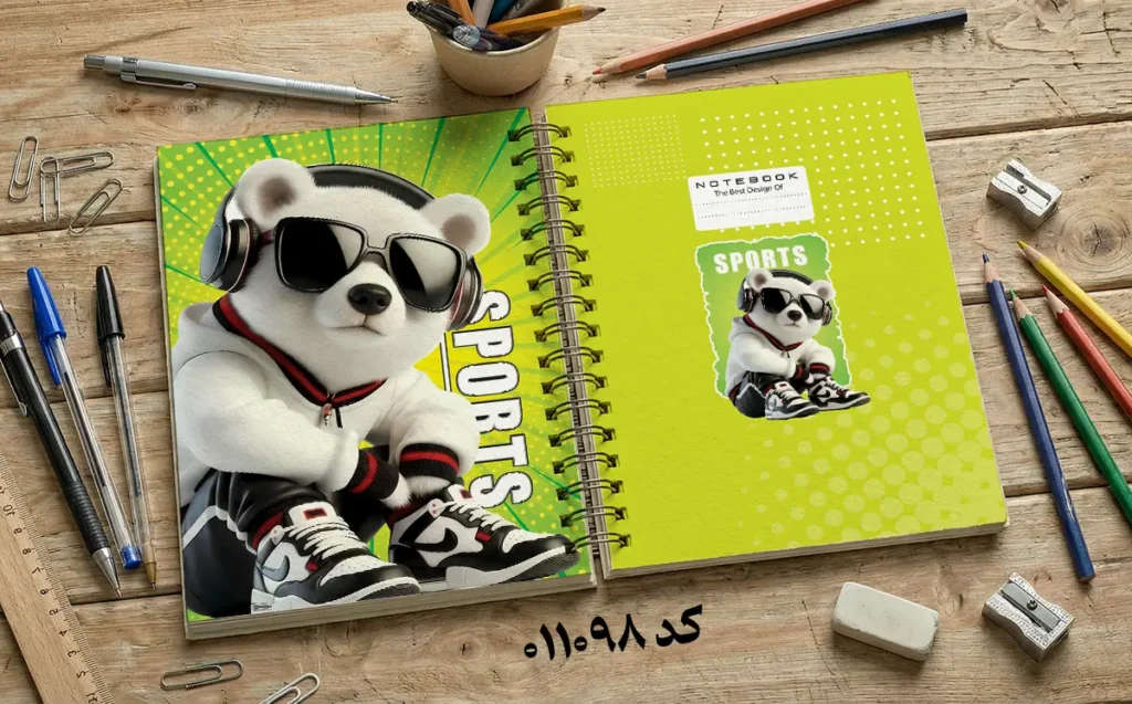 دانلود طرح لایه باز جلد دفتر مشق کلاسیک کد 011098