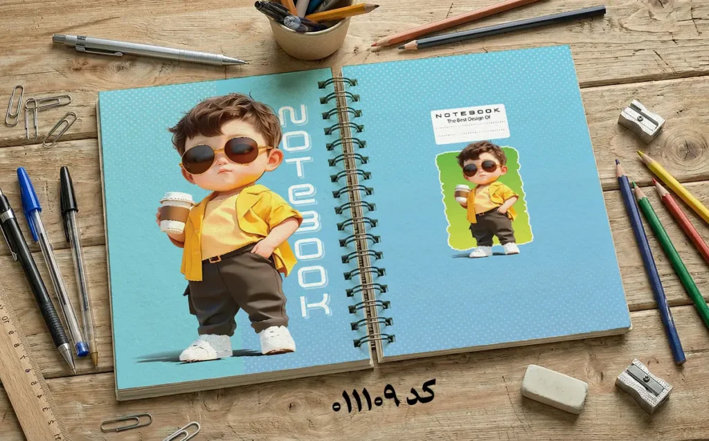 دانلود طرح لایه باز جلد دفتر مشق کلاسیک کد 011109