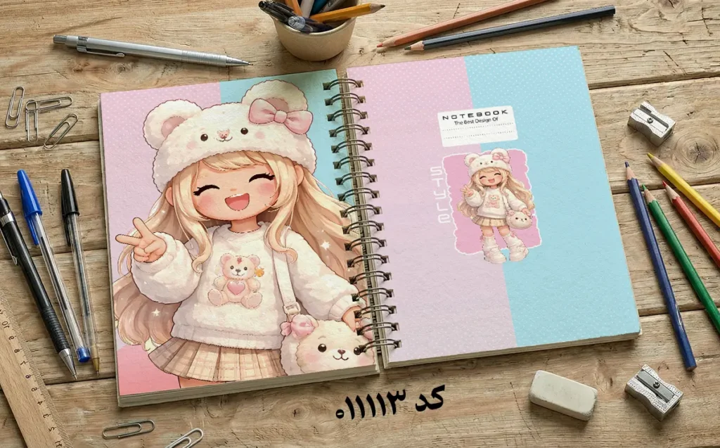 دانلود طرح لایه باز جلد دفتر مشق فانتزی کد 011113