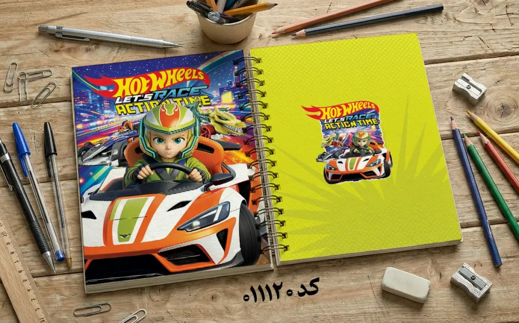 طرح لایه باز دفتر مشق اتومبیل رانان شگفت انگیز کد 011120