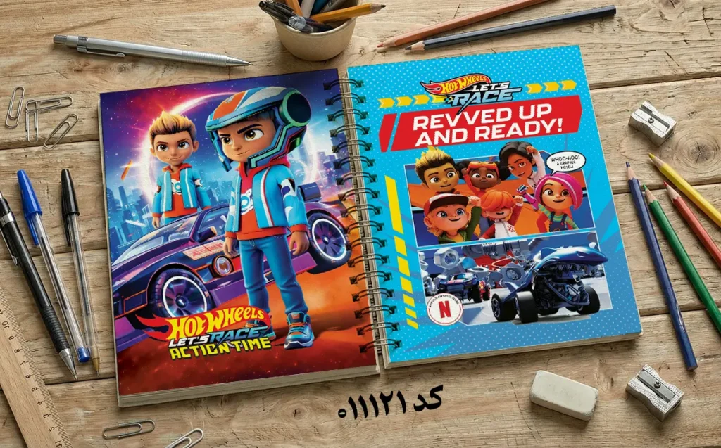 طرح لایه باز دفتر مشق اتومبیل رانان شگفت انگیز کد 011121