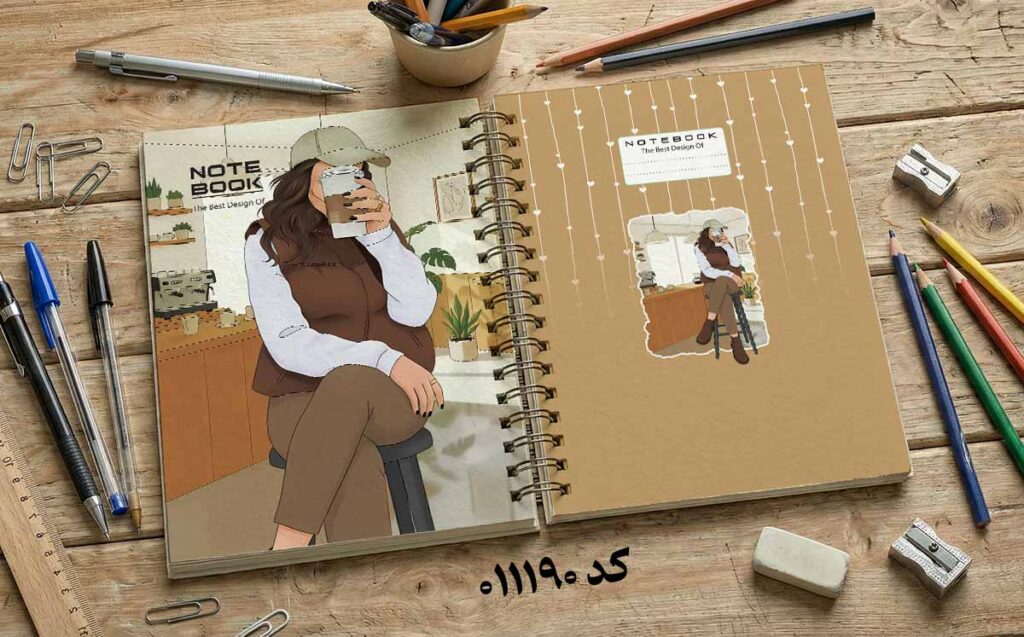دانلود طرح لایه باز جلد دفتر مشق کلاسیک کد 011190