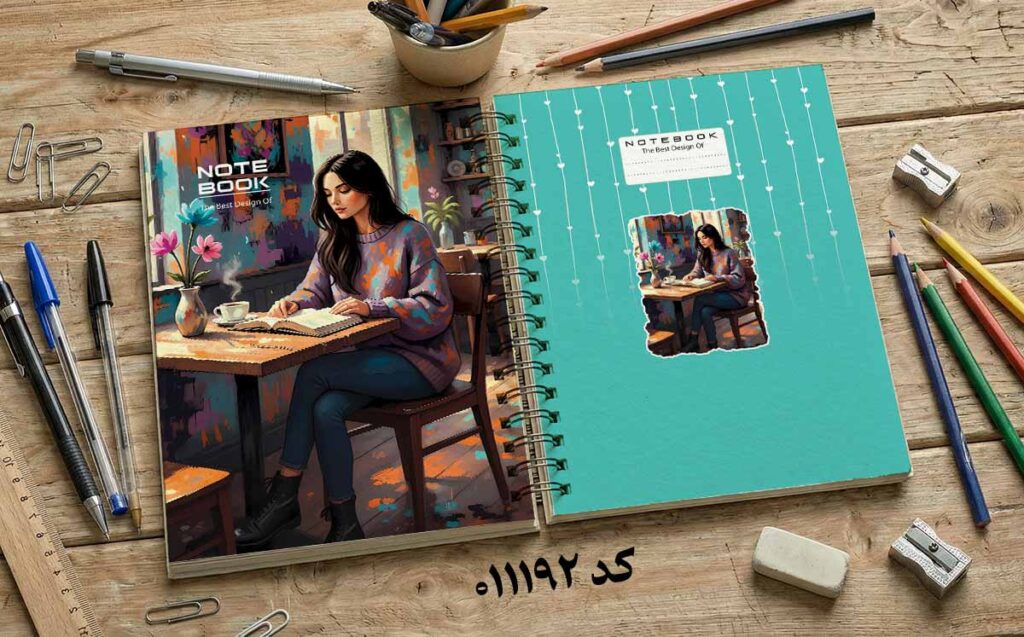 دانلود طرح لایه باز جلد دفتر مشق کلاسیک کد 011192