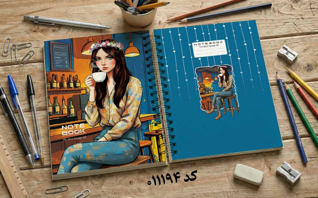 دانلود طرح لایه باز جلد دفتر مشق کلاسیک کد 011194