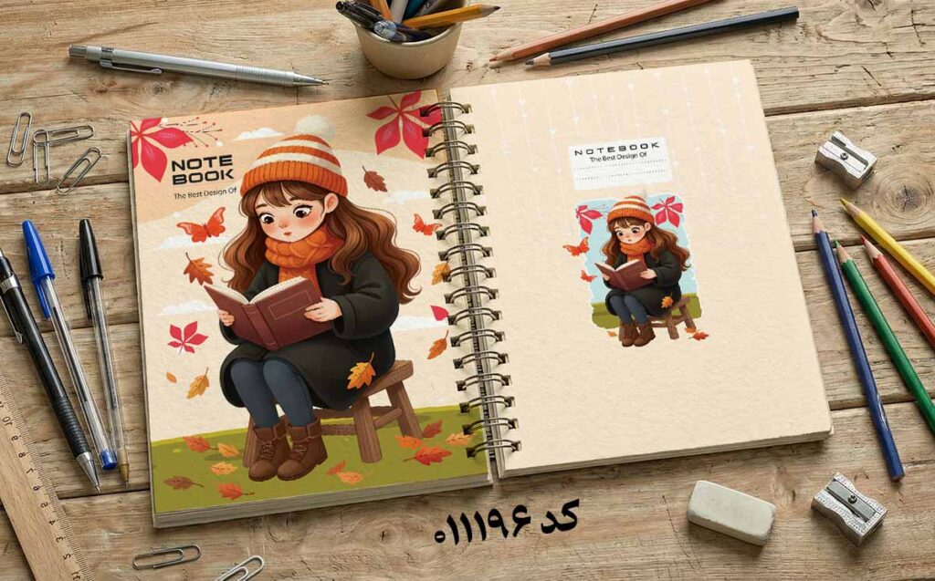 دانلود طرح لایه باز جلد دفتر مشق کلاسیک کد 011196