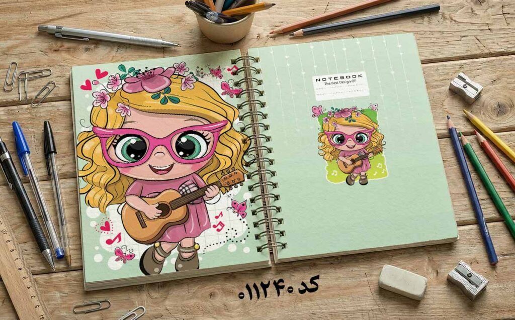 دانلود طرح لایه باز جلد دفتر مشق فانتزی کد 011240