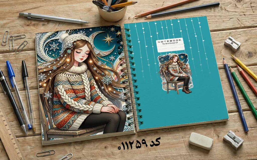دانلود طرح لایه باز جلد دفتر مشق کلاسیک کد 011259