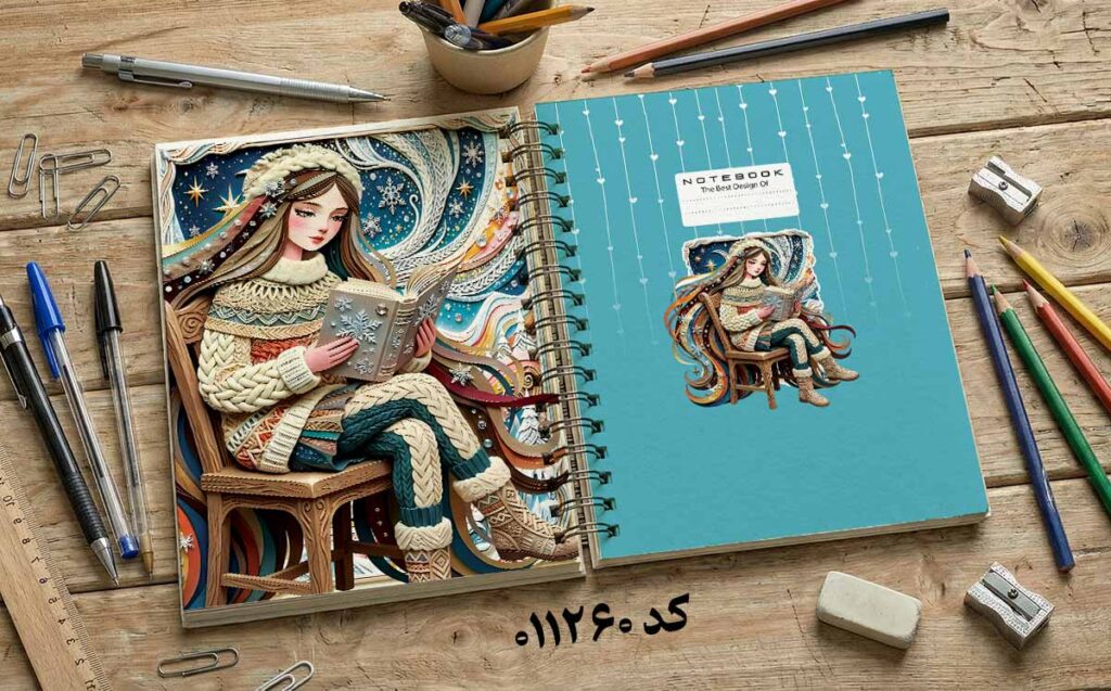 دانلود طرح لایه باز جلد دفتر مشق کلاسیک کد 011260