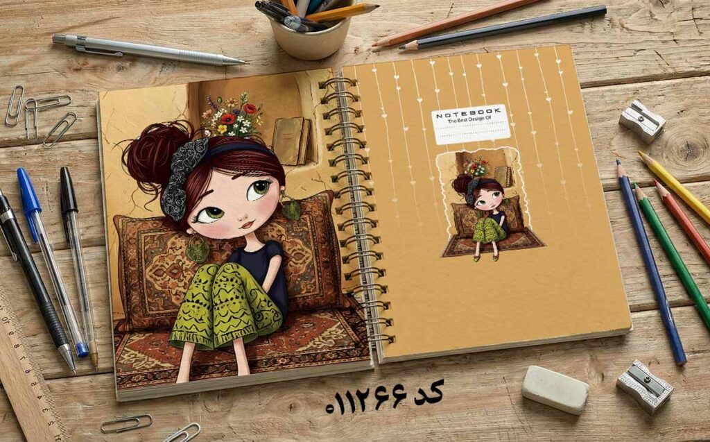 دانلود طرح لایه باز جلد دفتر مشق کلاسیک کد 011266