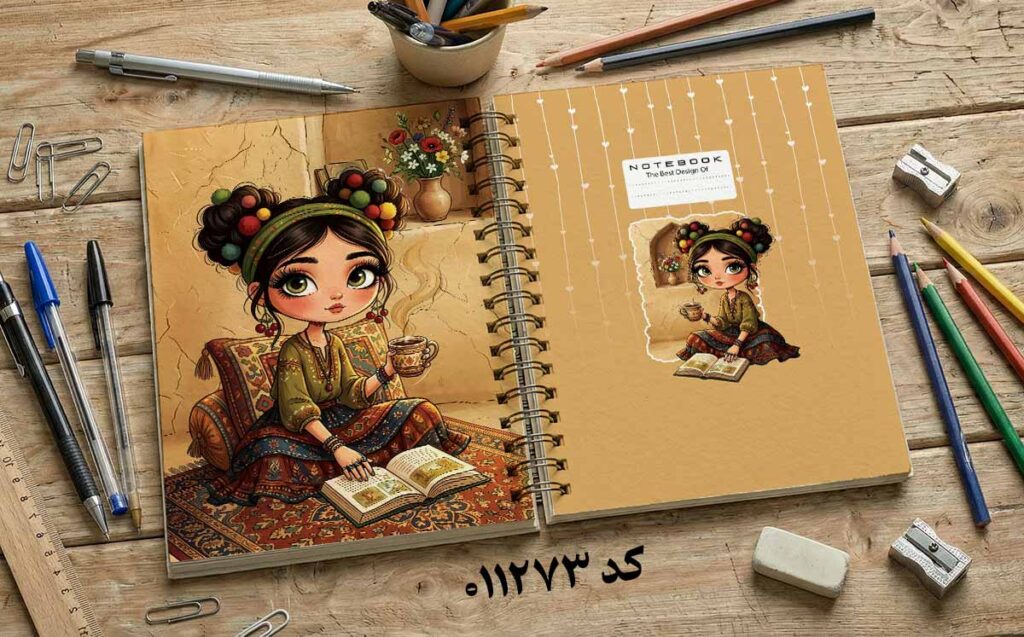 دانلود طرح لایه باز جلد دفتر مشق کلاسیک کد 011273