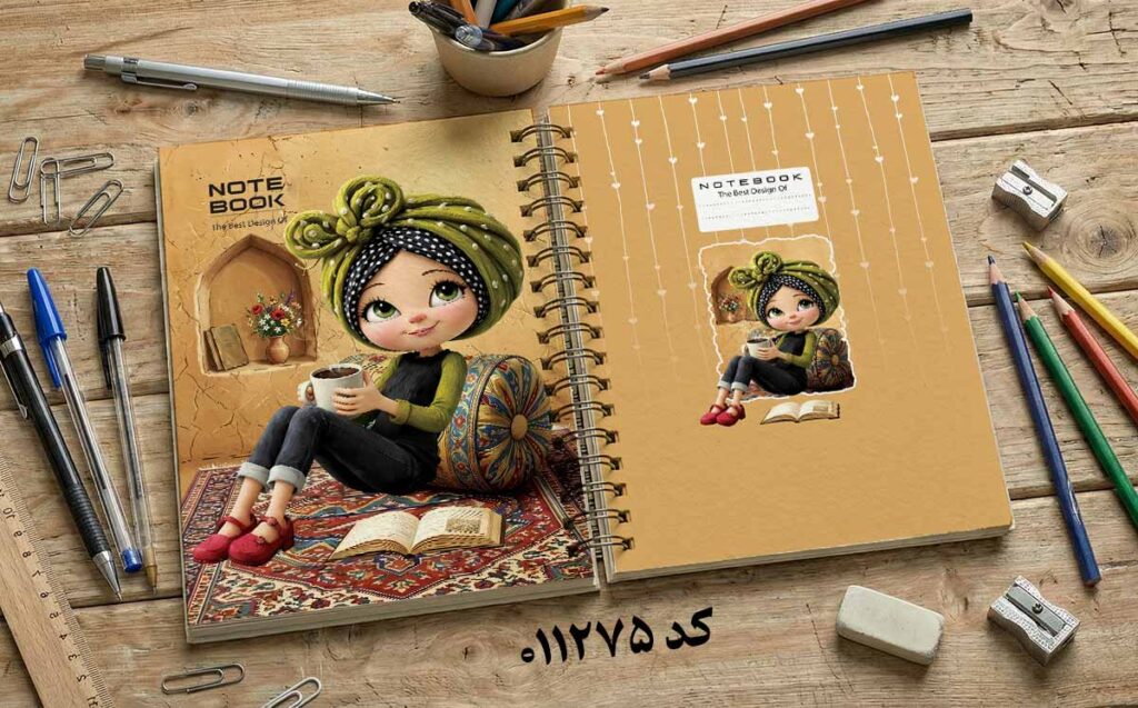 دانلود طرح لایه باز جلد دفتر مشق کلاسیک کد 011275