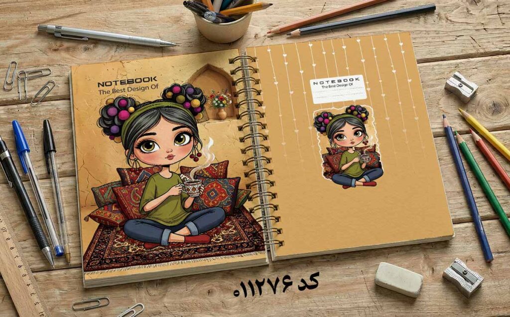 دانلود طرح لایه باز جلد دفتر مشق کلاسیک کد 011276