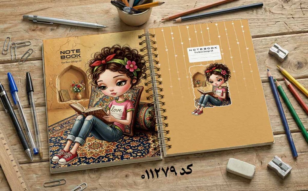 دانلود طرح لایه باز جلد دفتر مشق کلاسیک کد 011279