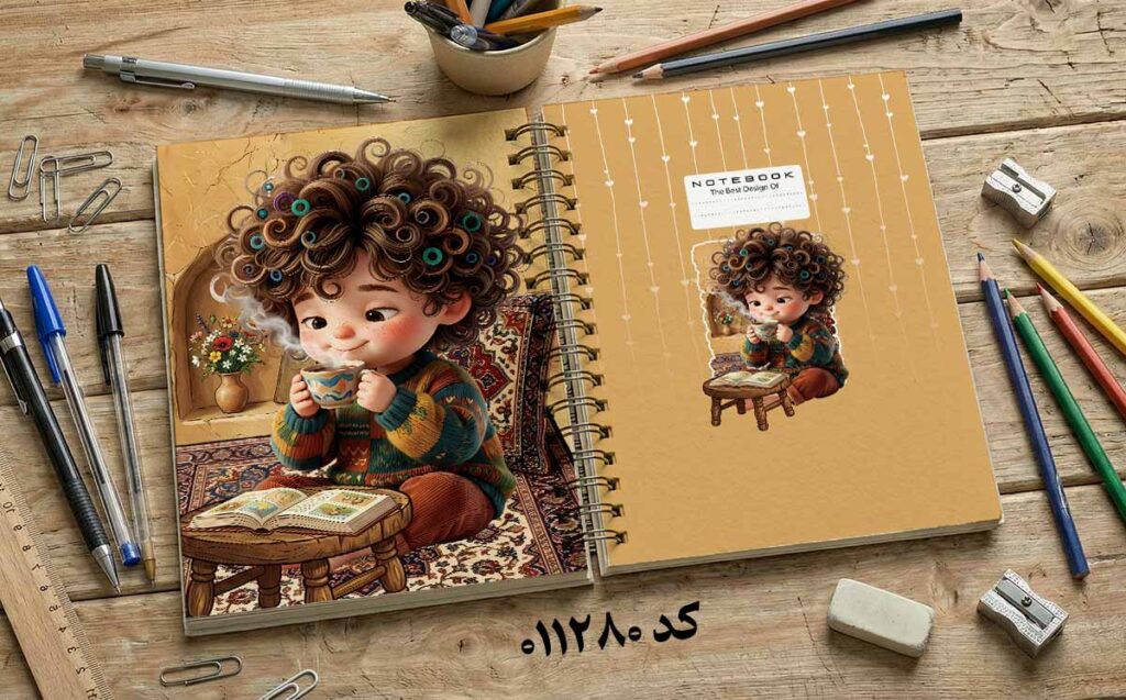 دانلود طرح لایه باز جلد دفتر مشق کلاسیک کد 011280