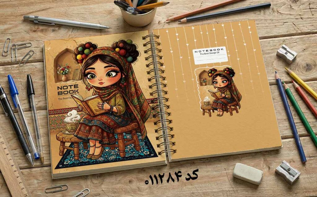 دانلود طرح لایه باز جلد دفتر مشق کلاسیک کد 011284