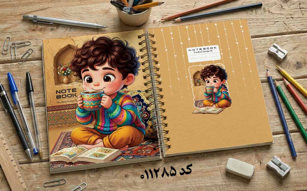 دانلود طرح لایه باز جلد دفتر مشق کلاسیک کد 011285