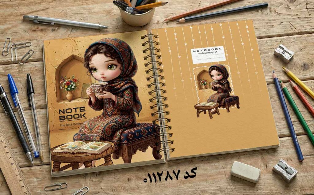 دانلود طرح لایه باز جلد دفتر مشق کلاسیک کد 011287